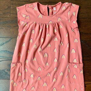 Tea Collection Pink Rainbow Pocket Dress Size 6